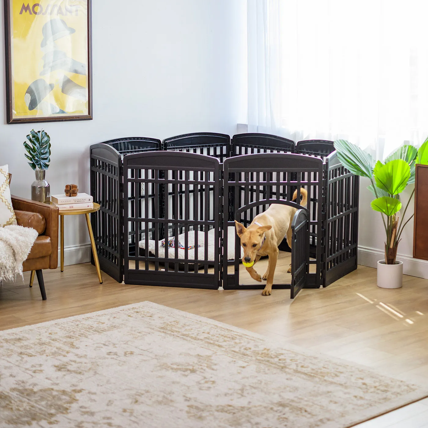 34" Exercise 8-Panel Pet Playpen with Door