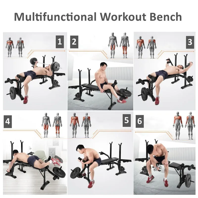 7-In-1 Barbell Rack Weight Bench E8-6-5