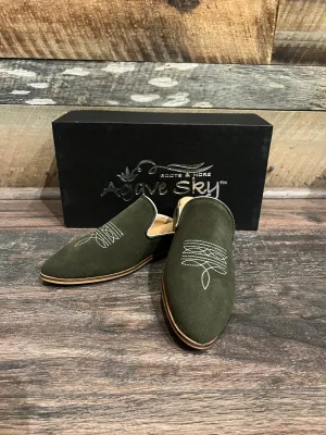 Adaire Western Olive Mule Flats