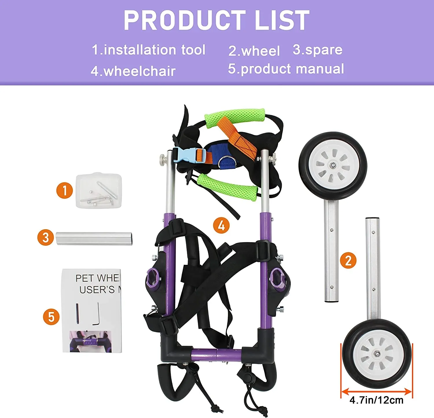 Adjustable Dog Wheelchair for Back Legs