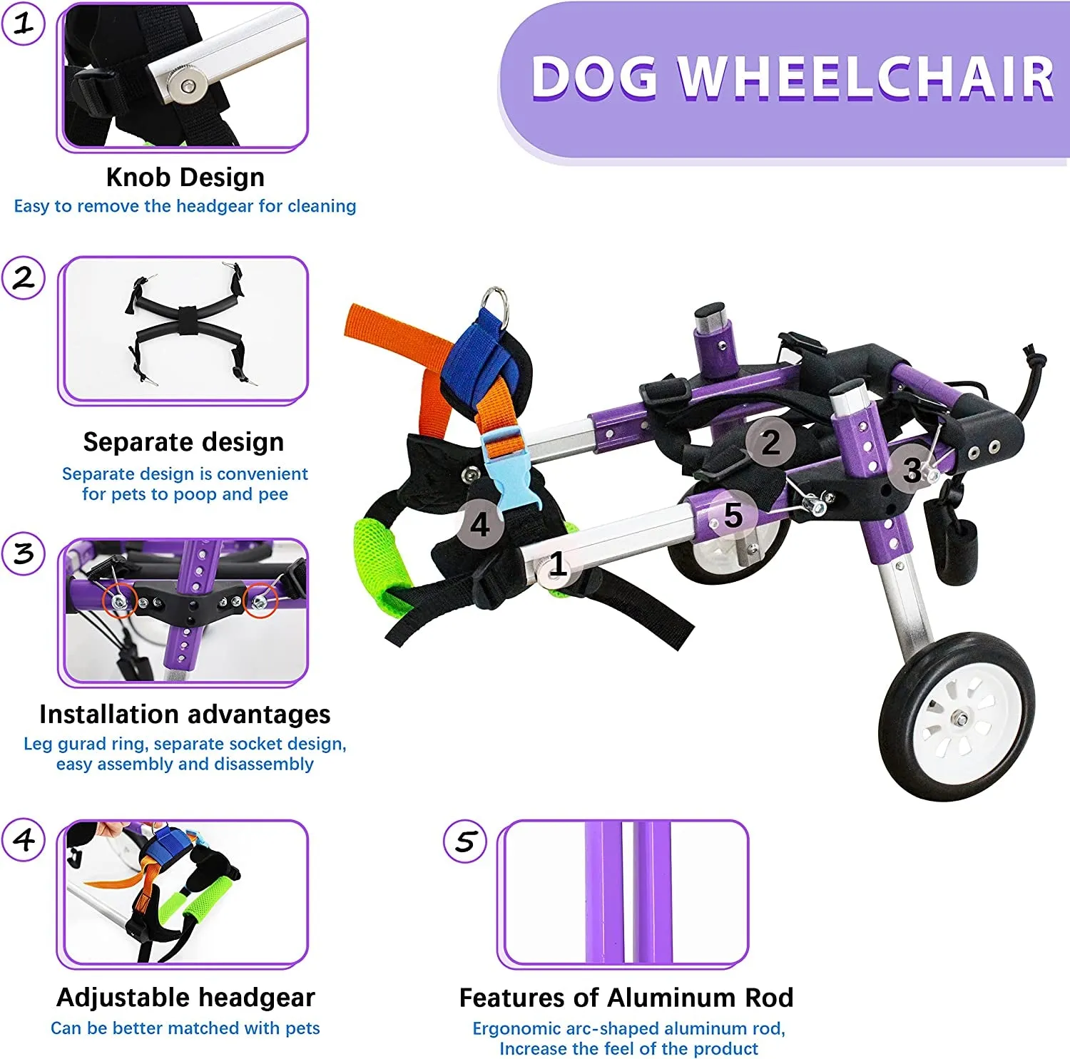 Adjustable Dog Wheelchair for Back Legs