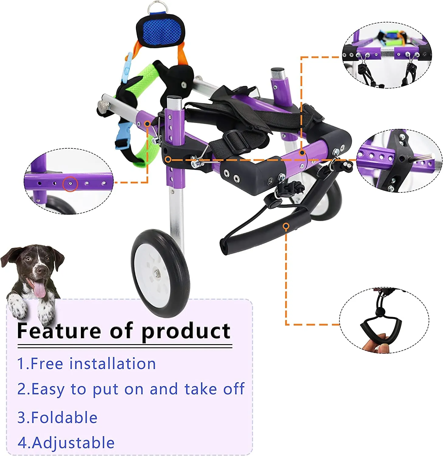 Adjustable Dog Wheelchair for Back Legs