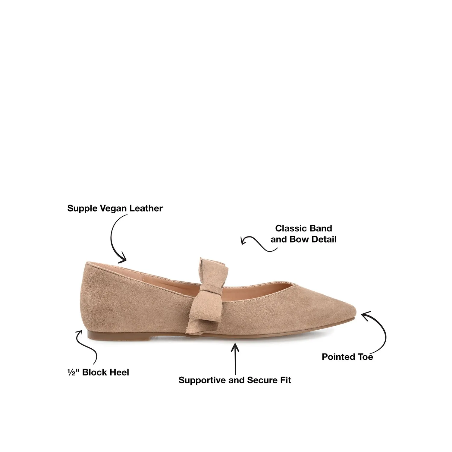 AIZLYNN MARY JANE FLATS IN FAUX SUEDE