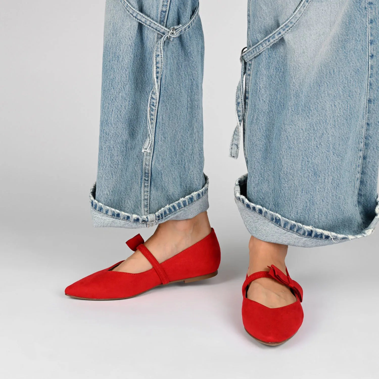 AIZLYNN MARY JANE FLATS IN FAUX SUEDE