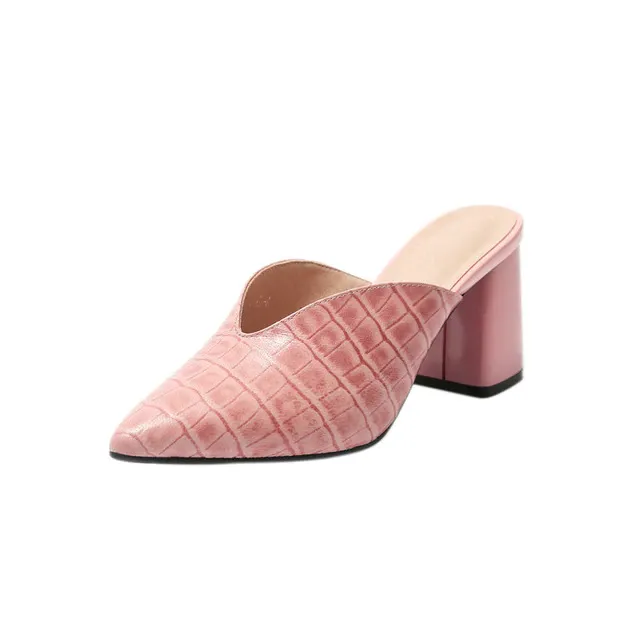 Alandra Women's Leather Mule Pump Shoes