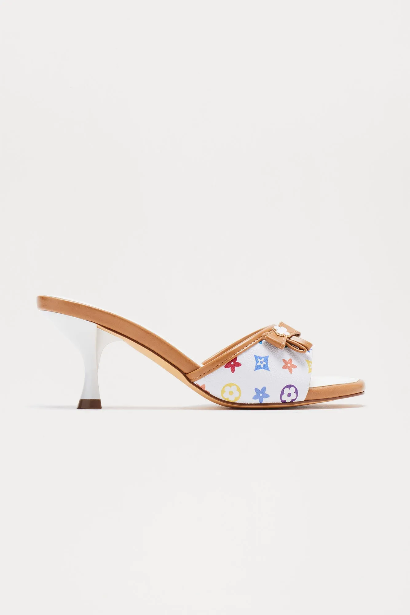 Alva Bow Mules - White/combo