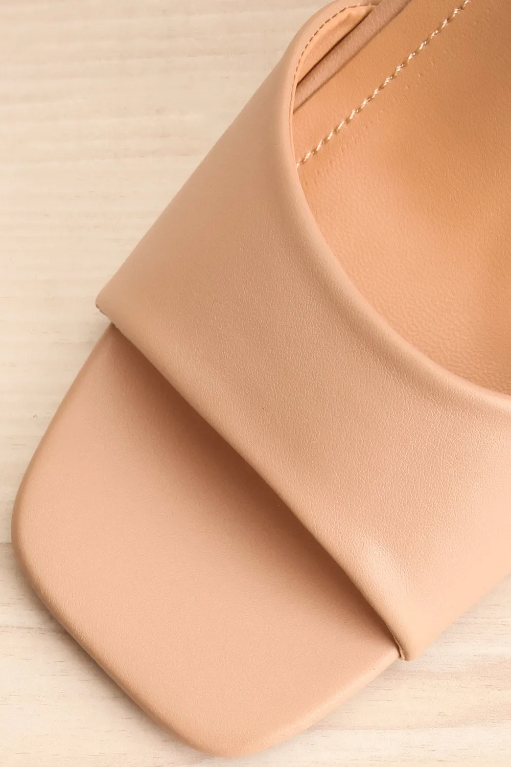 Anelie Beige | Block Heeled Sandals