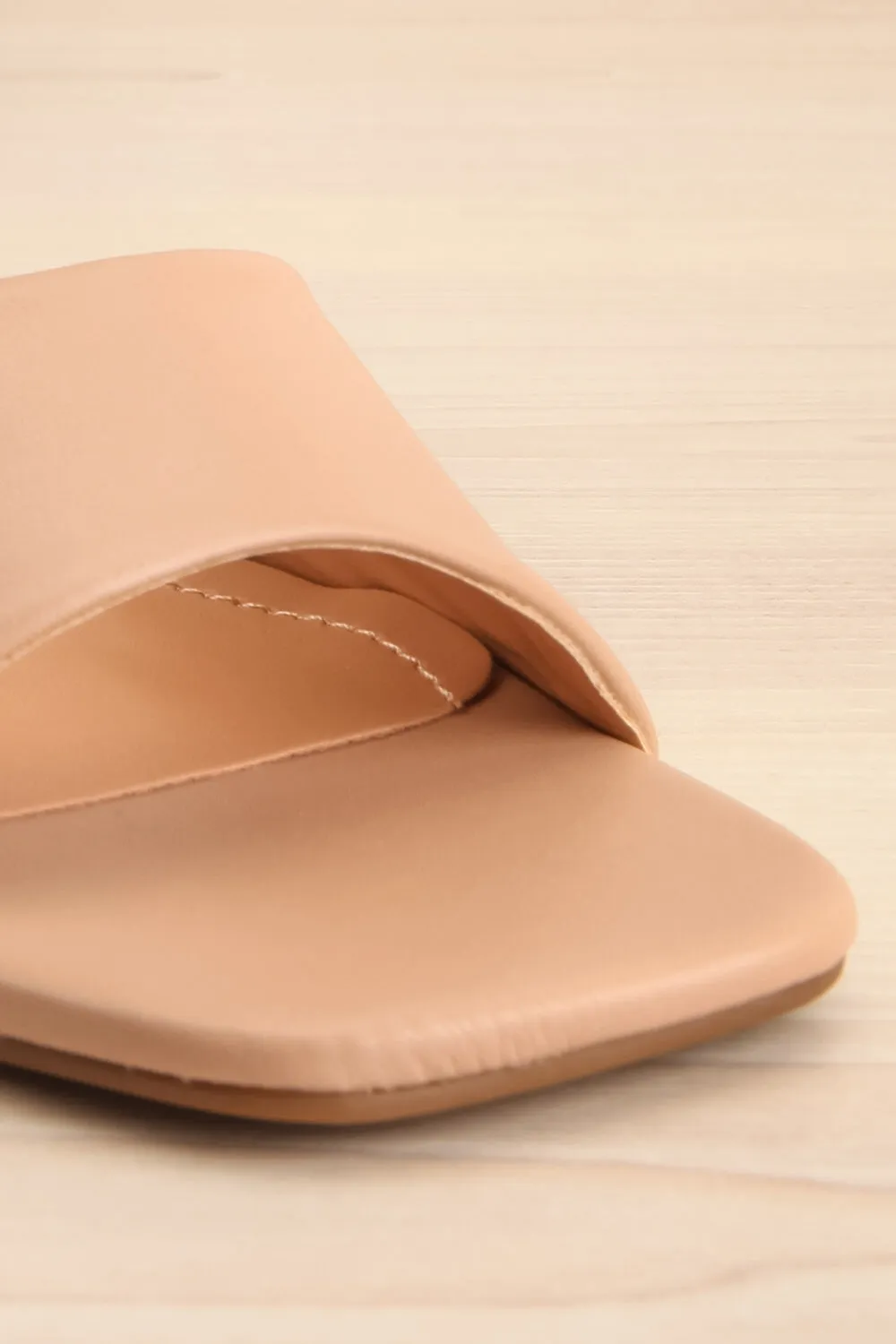 Anelie Beige | Block Heeled Sandals