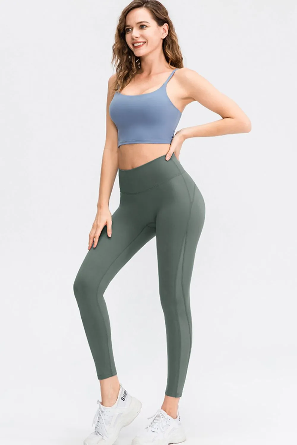 *APP EXCLUSIVE* Wide Waistband Slim Fit Long Sports Pants