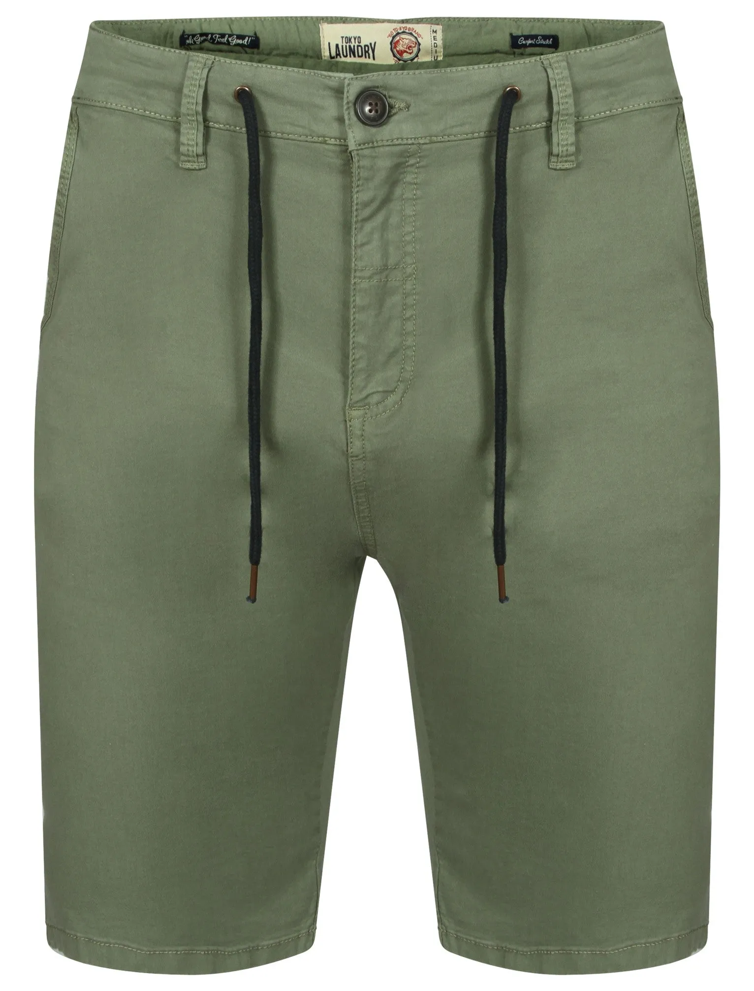 Astral Drawstring Cotton Shorts in Light Khaki - Tokyo Laundry