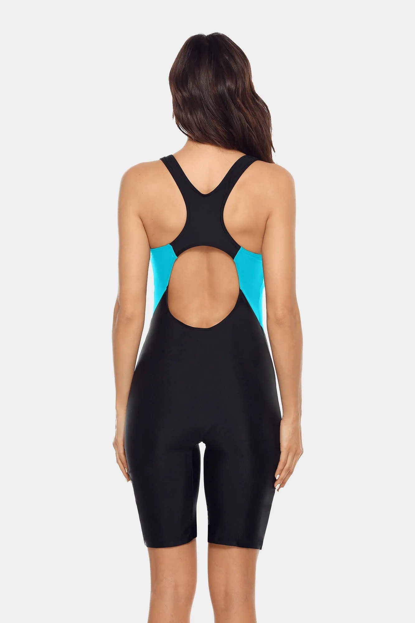 Attraco Women Boyleg Swimsuit One Piece Racerback