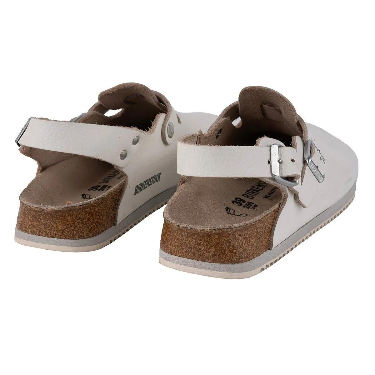 Birkenstock Tokio Super Mule Grip Clogs Leather White Colour For Women