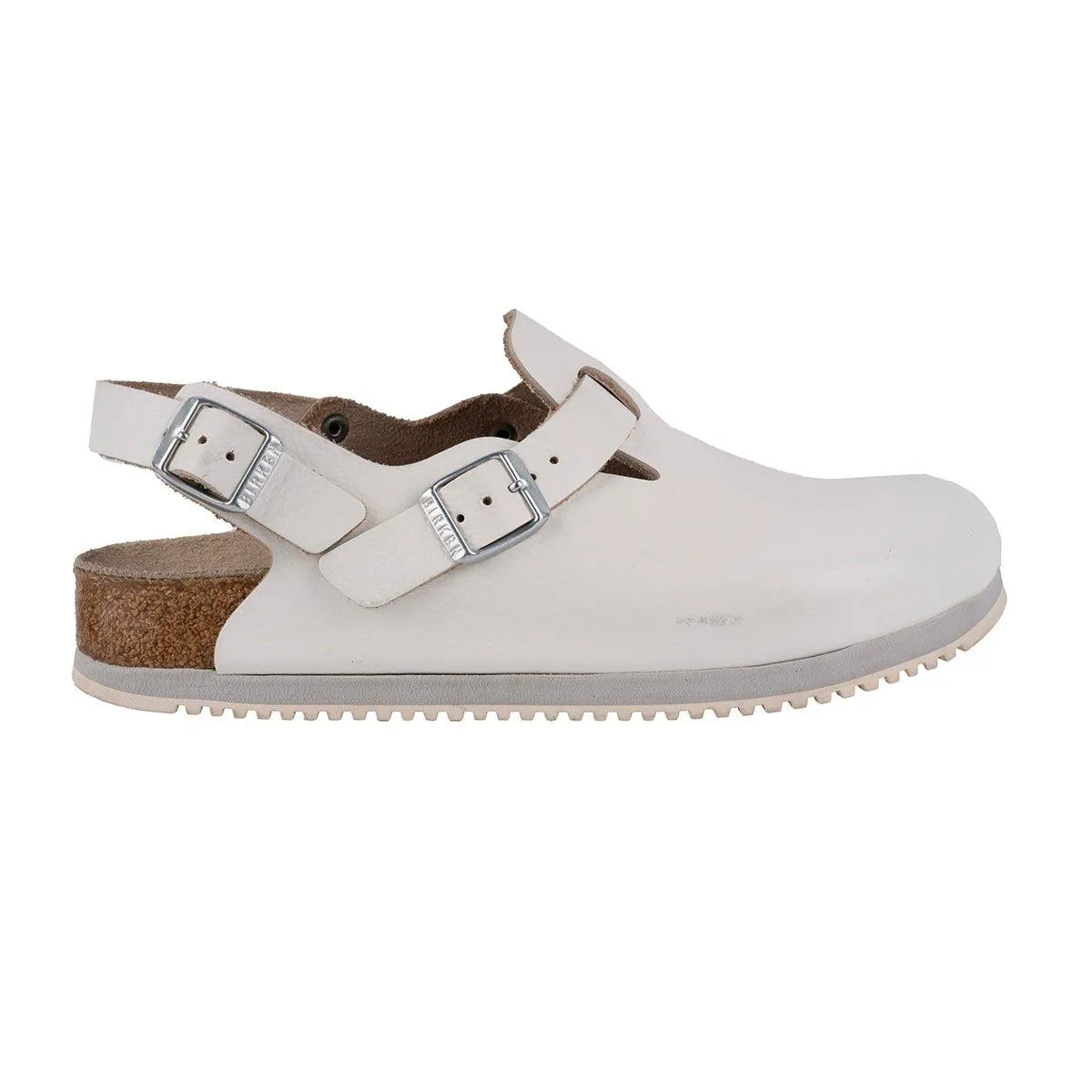 Birkenstock Tokio Super Mule Grip Clogs Leather White Colour For Women