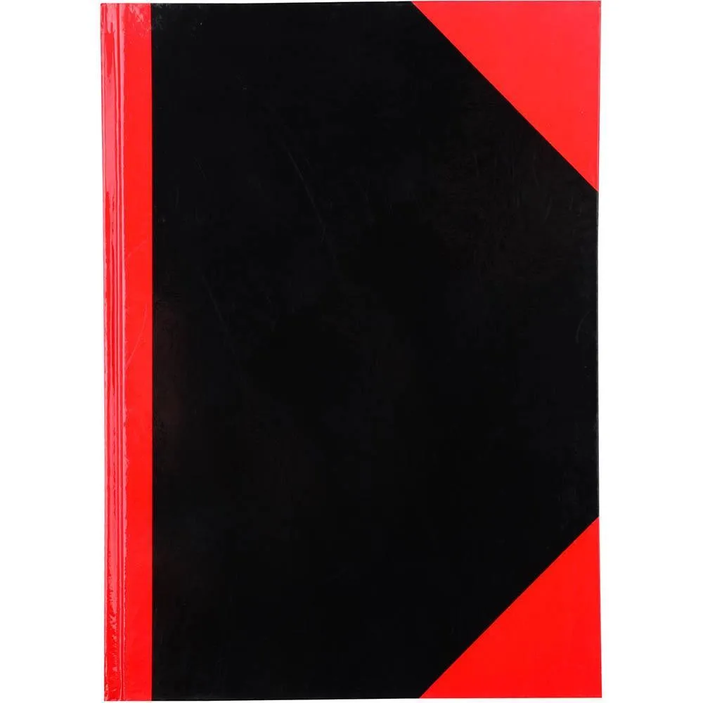 Black And Red Notebook Casebound Ruled Gloss Cover 100 Leaf 180 X 128Mm