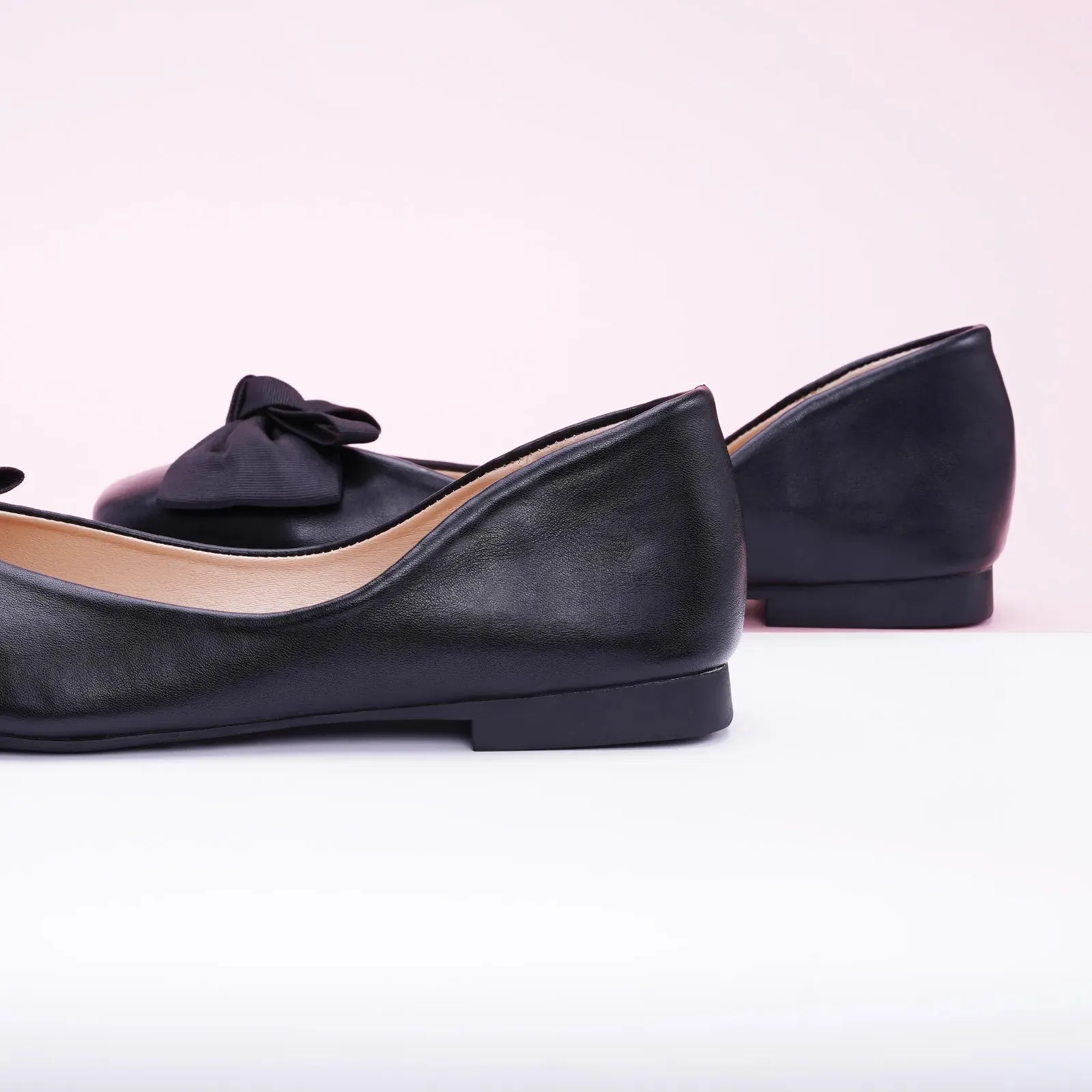 Bow Ballerina Flats (Eva) Black