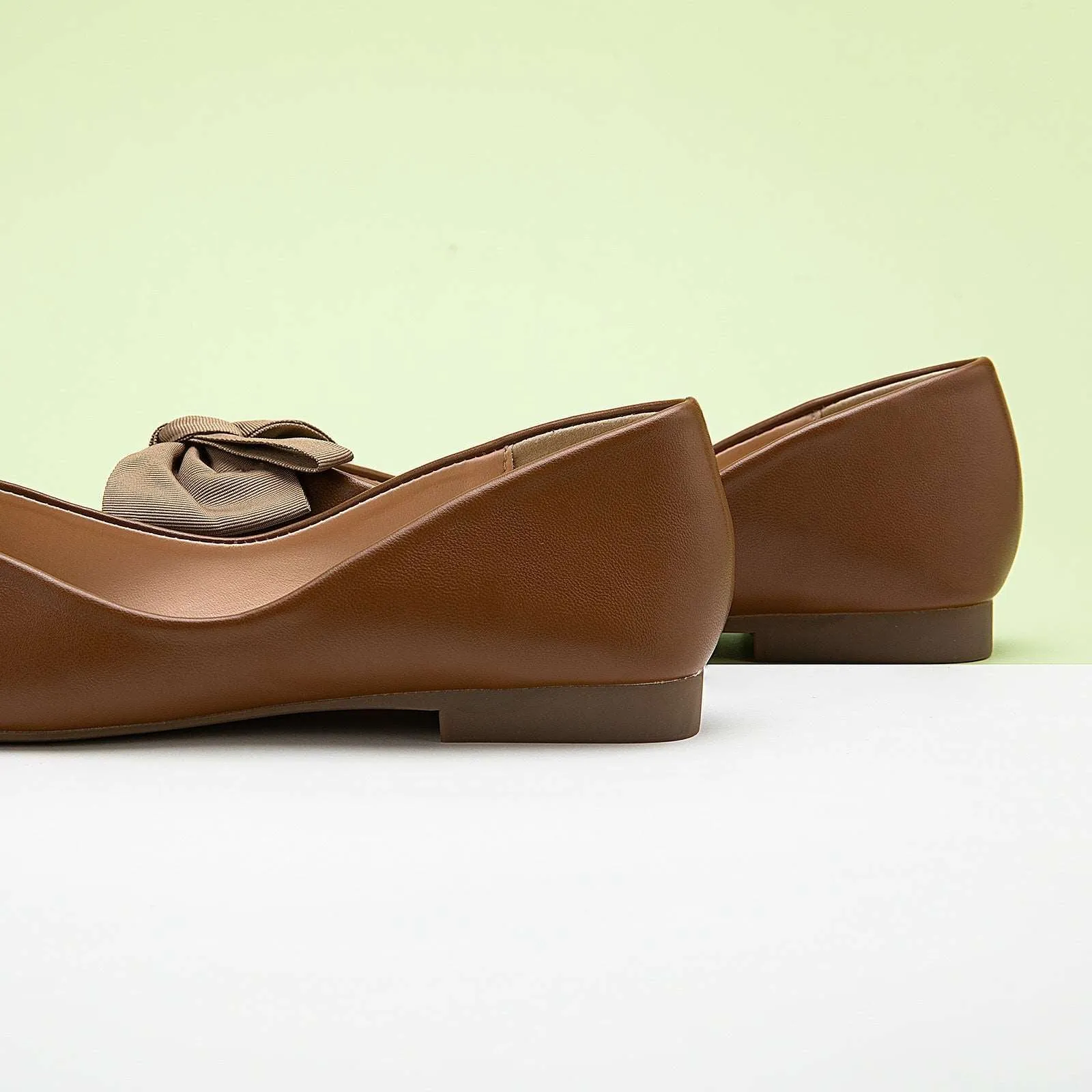 Bow Ballerina Flats (Eva) Brown