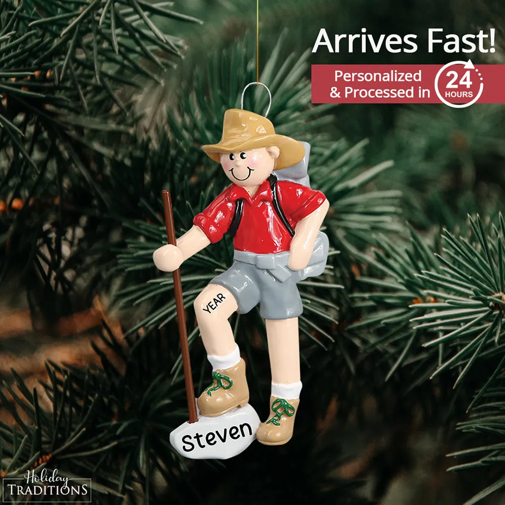 Boy Scout / Guy Hiker Personalized Ornament