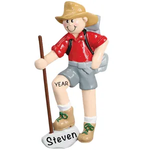 Boy Scout / Guy Hiker Personalized Ornament