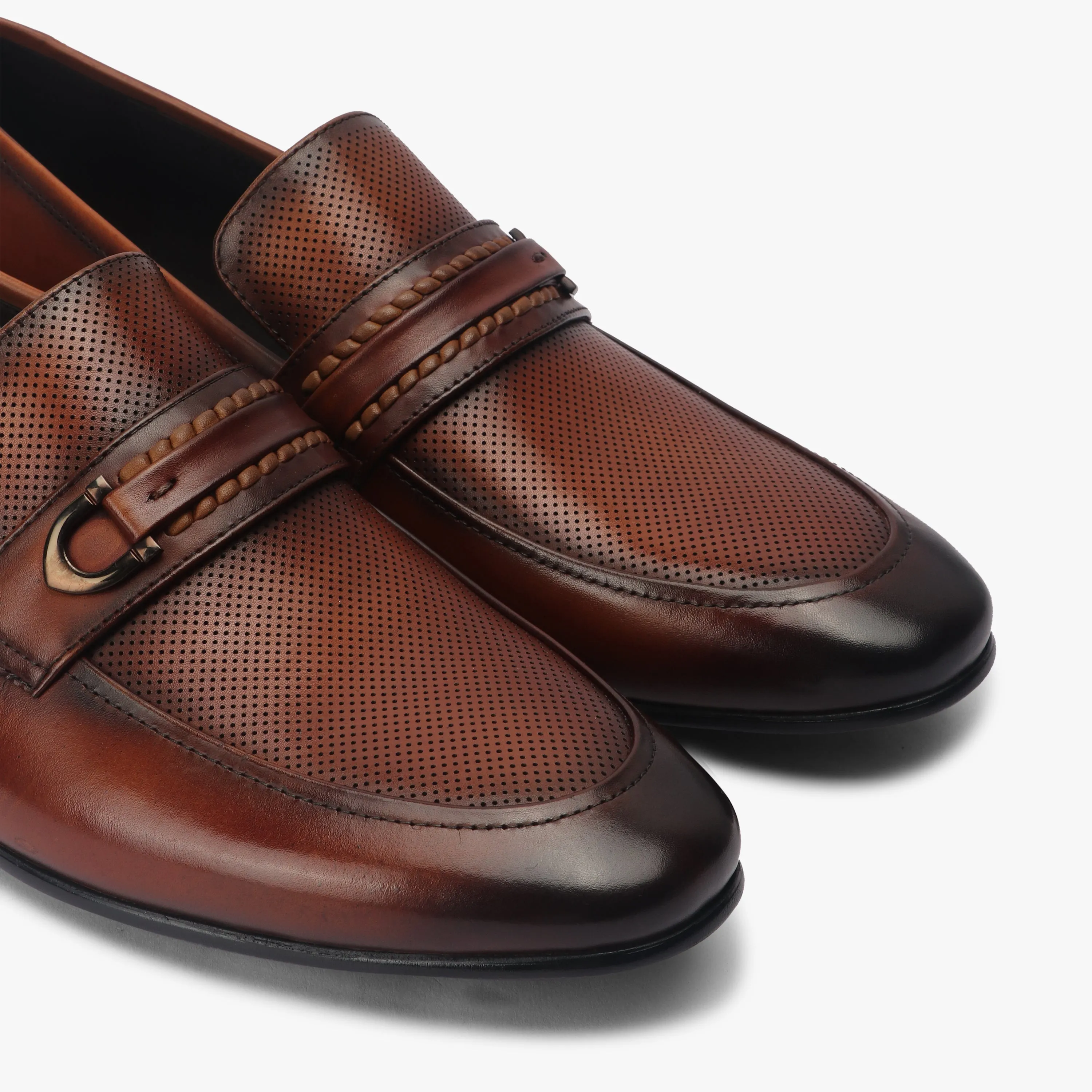 Braided Buckle Moccasins