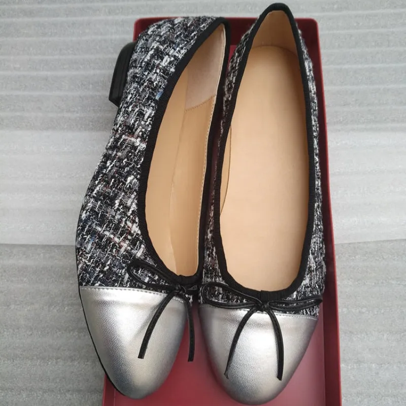Classic Ballet Flats with Simple Bow Knot Accent