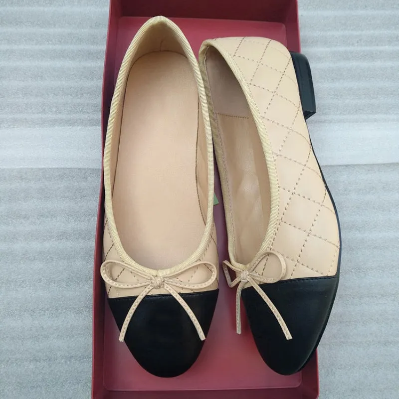 Classic Ballet Flats with Simple Bow Knot Accent