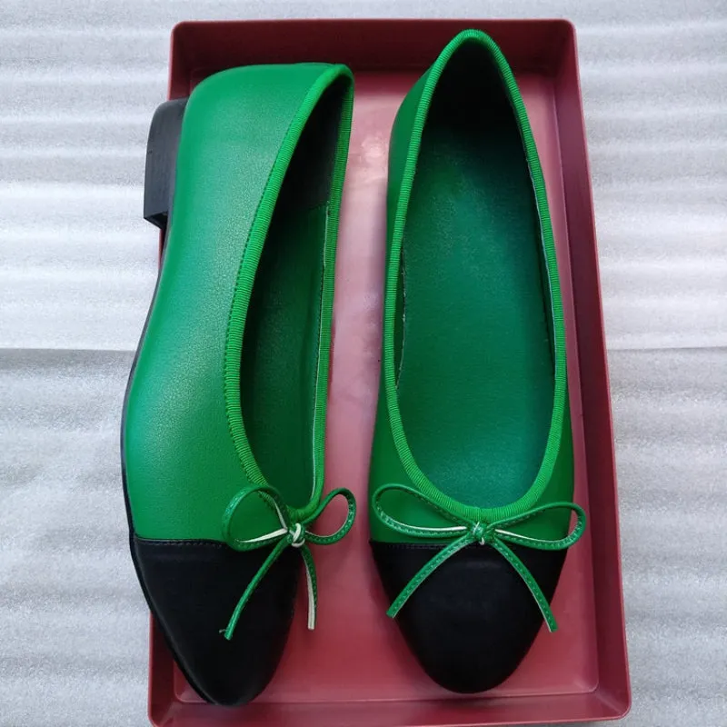 Classic Ballet Flats with Simple Bow Knot Accent