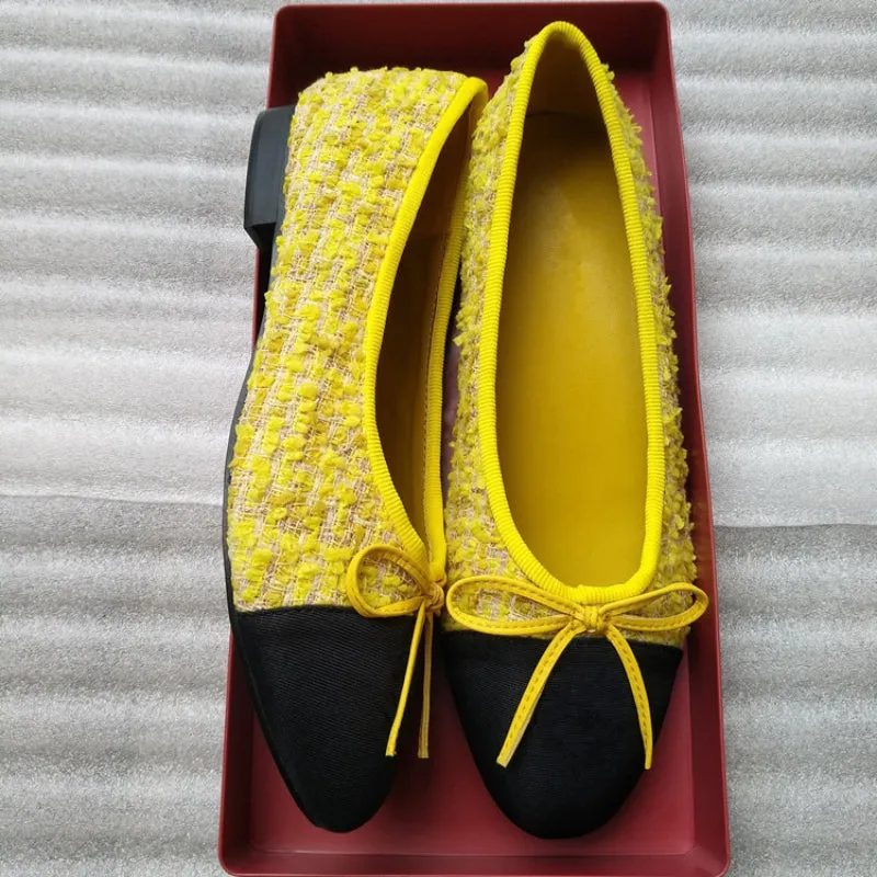 Classic Ballet Flats with Simple Bow Knot Accent