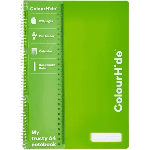 Colourhide Notebook 120 Page A4 Green
