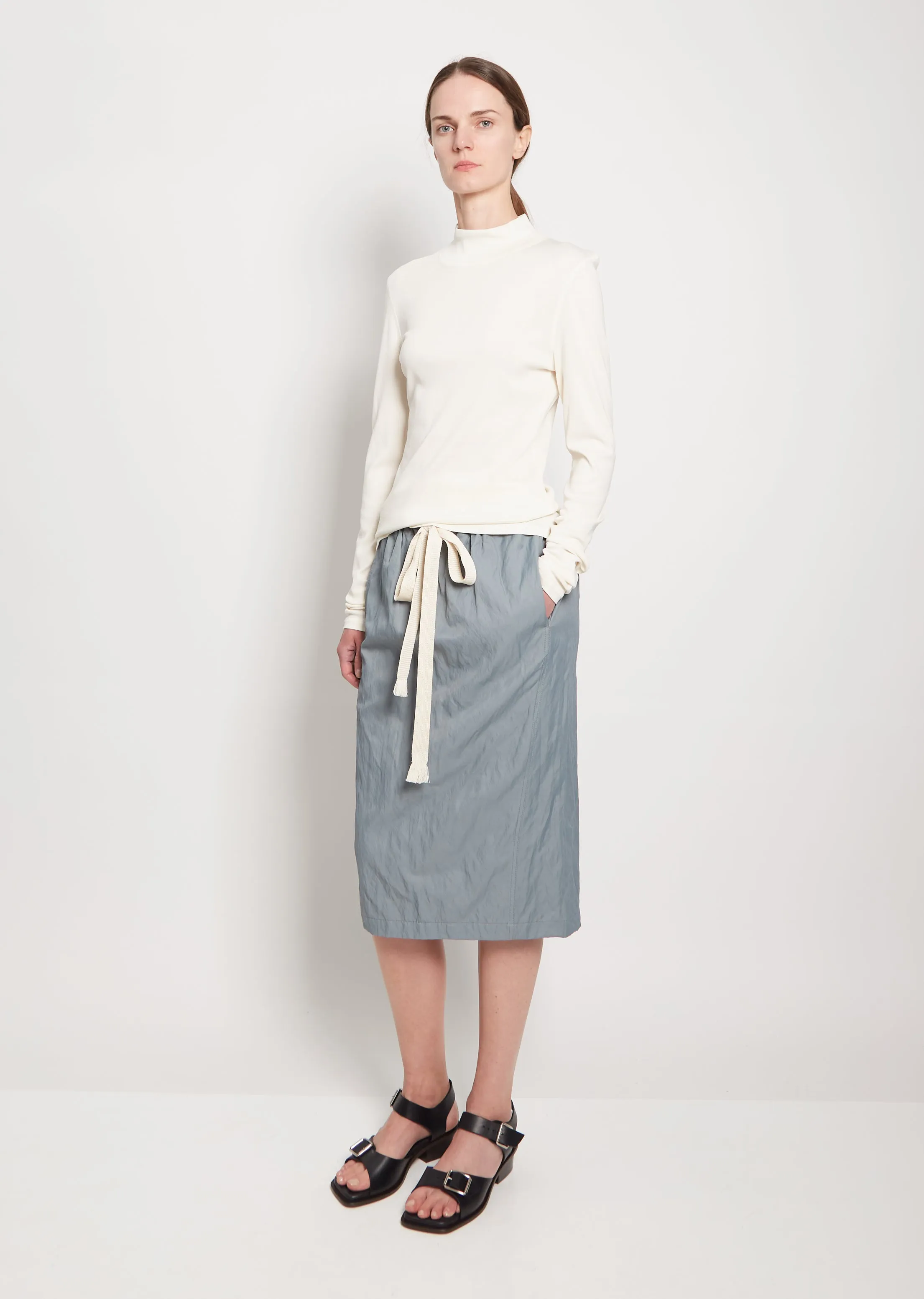 Cotton Jersey Turtleneck — Light Cream