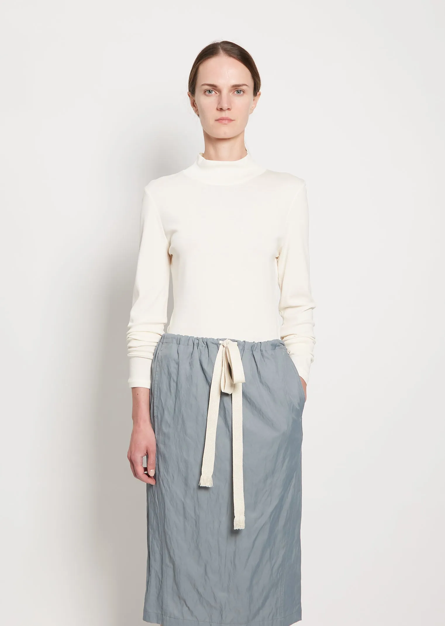 Cotton Jersey Turtleneck — Light Cream