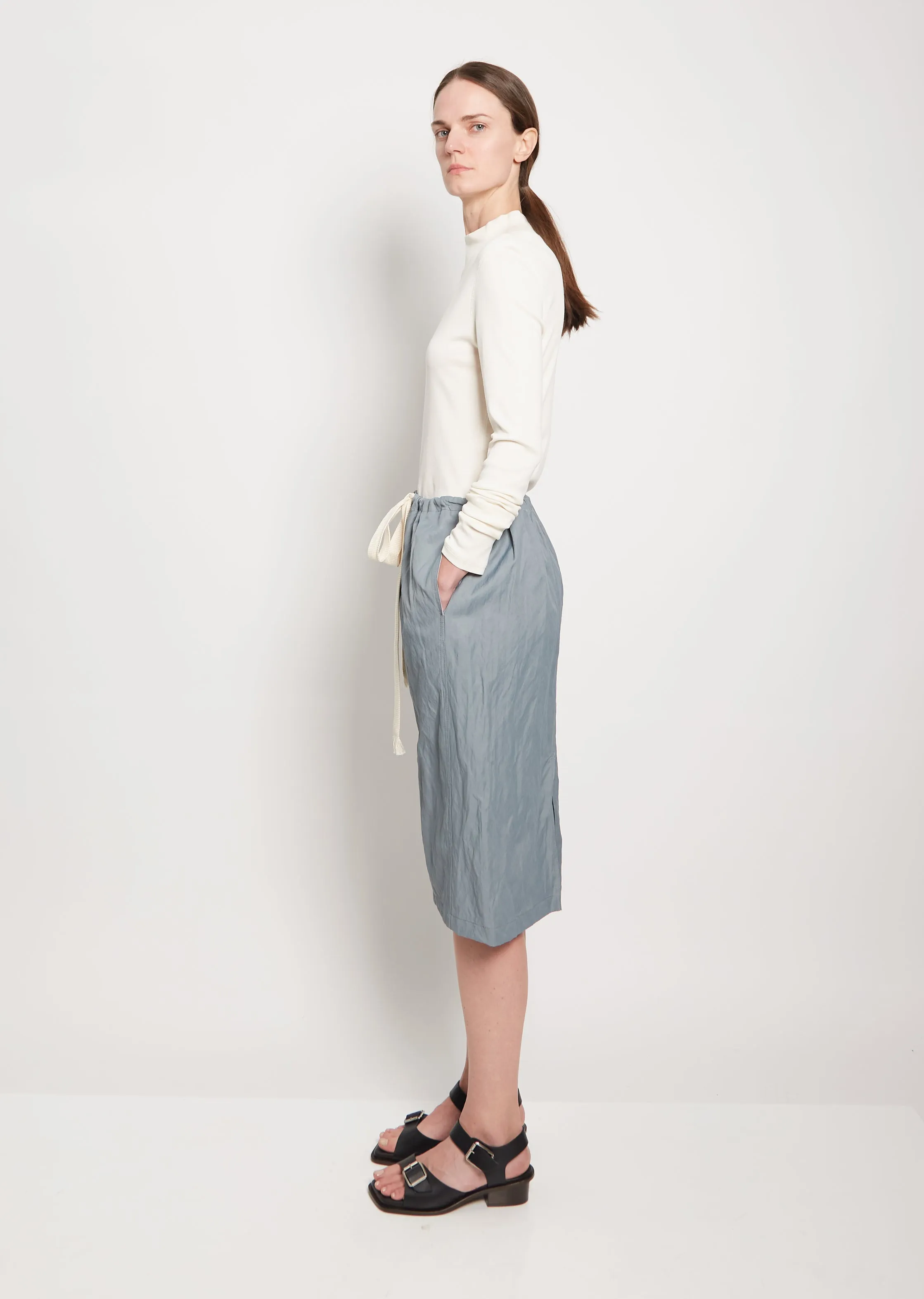 Cotton Jersey Turtleneck — Light Cream