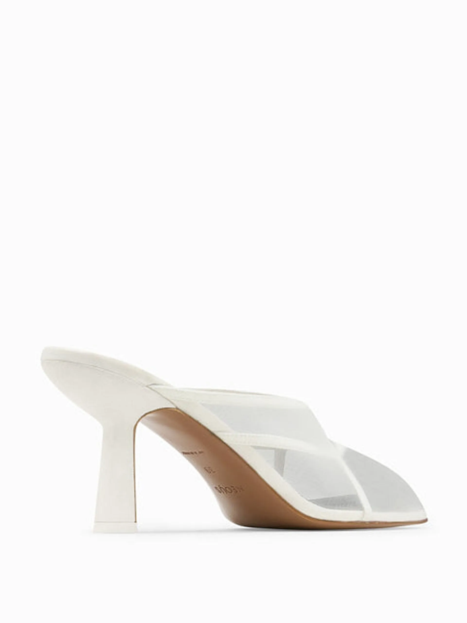 Cream Pherka mesh mules