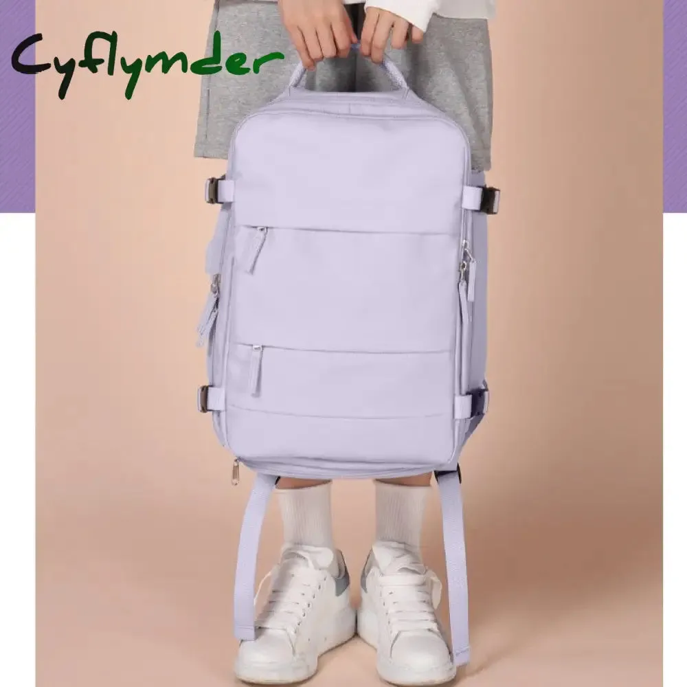 Cyflymder Purple Backpack Multifunctional Travel Bag Big Capactiy Backpack Shoulder Bags for Women with Independent Shoes Pocket Backpack