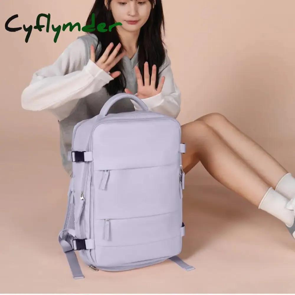 Cyflymder Purple Backpack Multifunctional Travel Bag Big Capactiy Backpack Shoulder Bags for Women with Independent Shoes Pocket Backpack