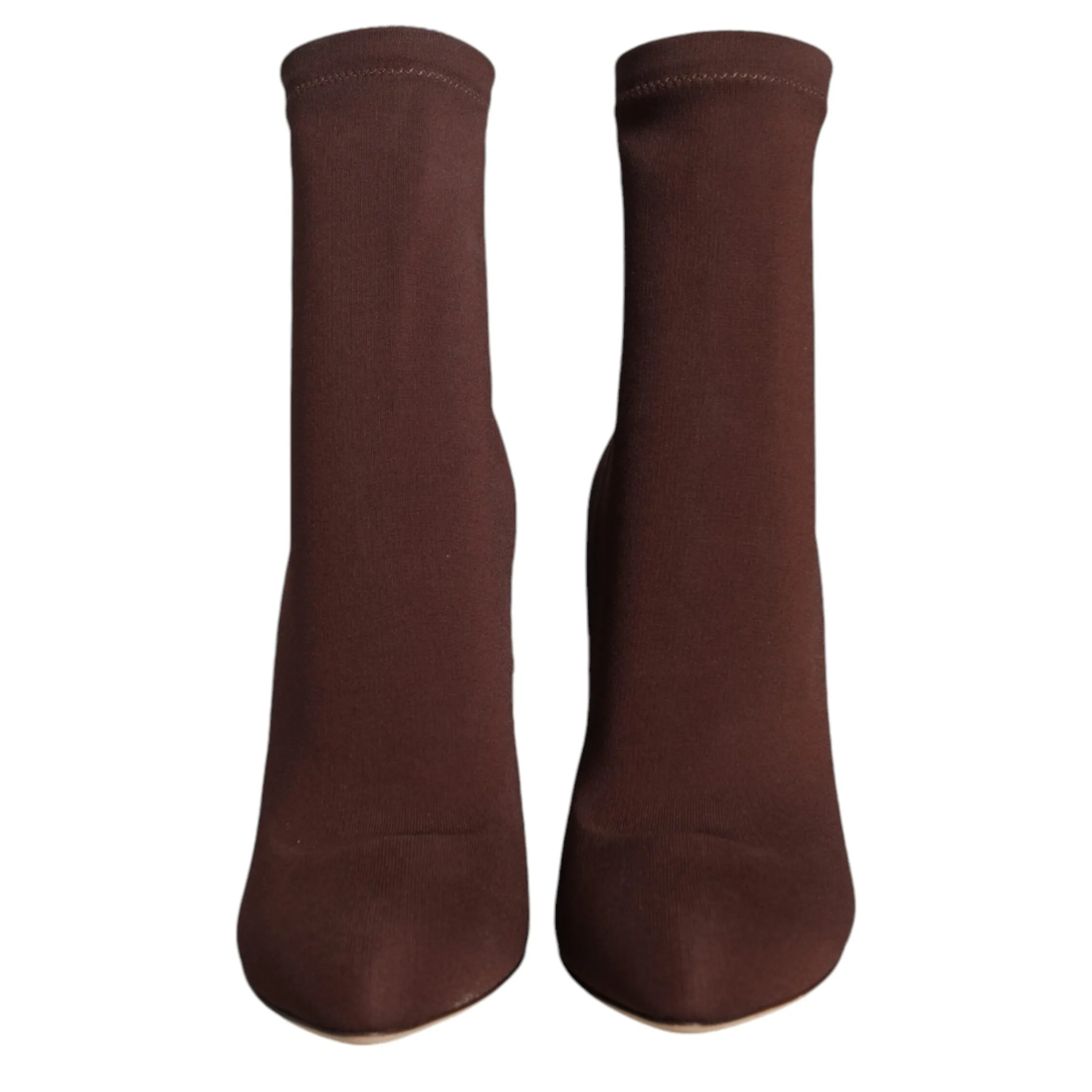 Dolce & Gabbana Brown Stiletto Socks Ankle Boots