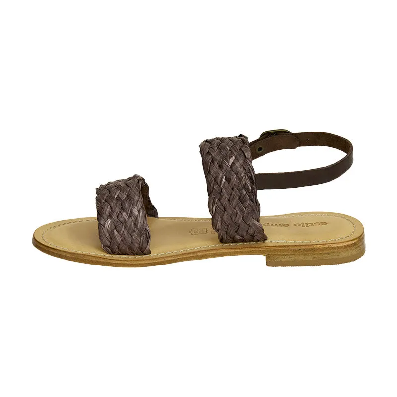 Duo Raffia Sandal - Cocoa - Sample Size 37