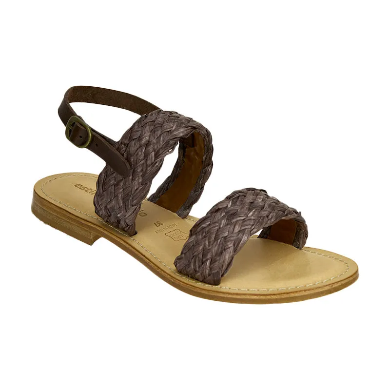 Duo Raffia Sandal - Cocoa - Sample Size 37