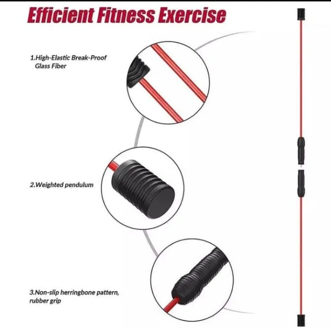 Elastic Fitness Stick, Detachable Total Body Exercise Bar, Training Muscle Detachable Design Fitness Equipment, Fat Burning Fitness Bar, Strength Training Bar