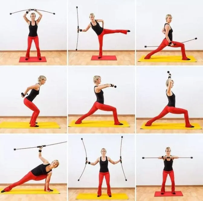 Elastic Fitness Stick, Detachable Total Body Exercise Bar, Training Muscle Detachable Design Fitness Equipment, Fat Burning Fitness Bar, Strength Training Bar