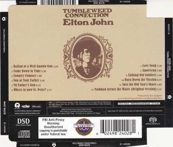 Elton John - Tumbleweed Connection (SACD, Hybrid, Multichannel, Album, RE) (M)