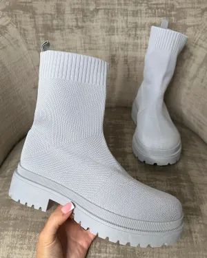 Emma Ankle Sock Boot- Grey