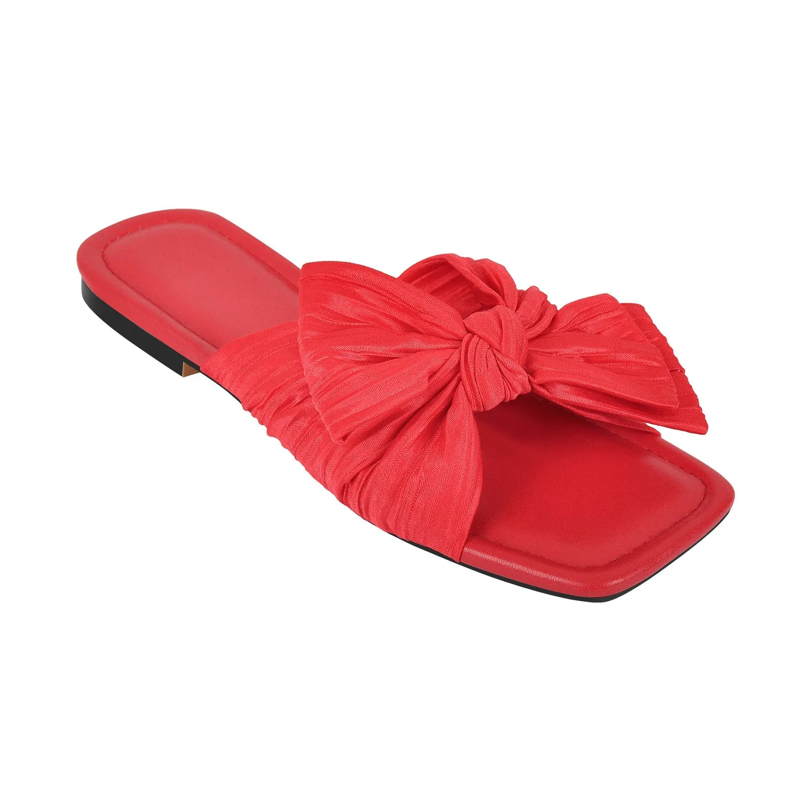 Flat Slip On Sliders Bow Sandals Flats
