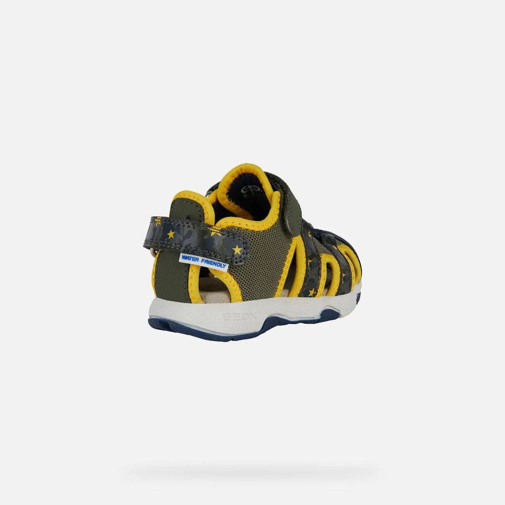 GEOX Toddler Multy Closed toe Sandals Military/Ochreyellow