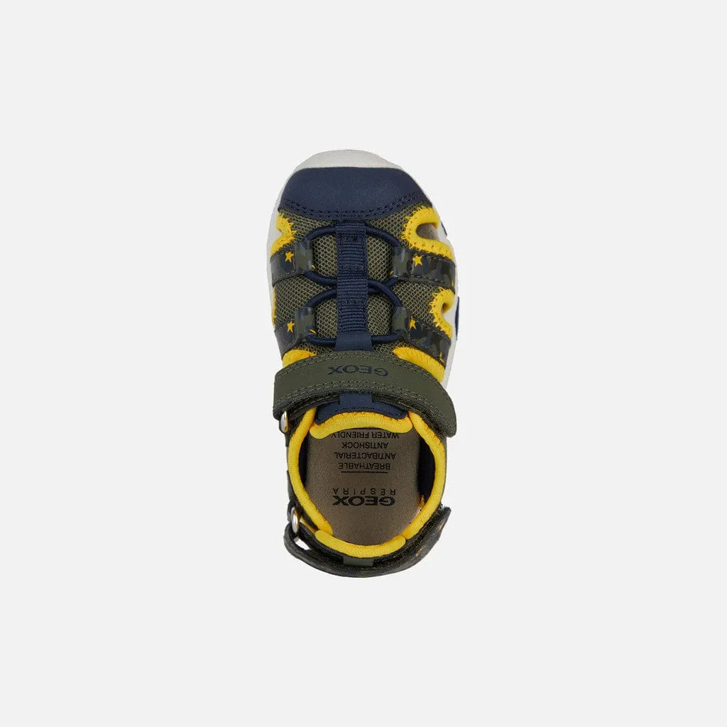 GEOX Toddler Multy Closed toe Sandals Military/Ochreyellow