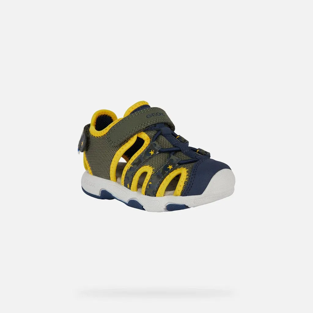 GEOX Toddler Multy Closed toe Sandals Military/Ochreyellow