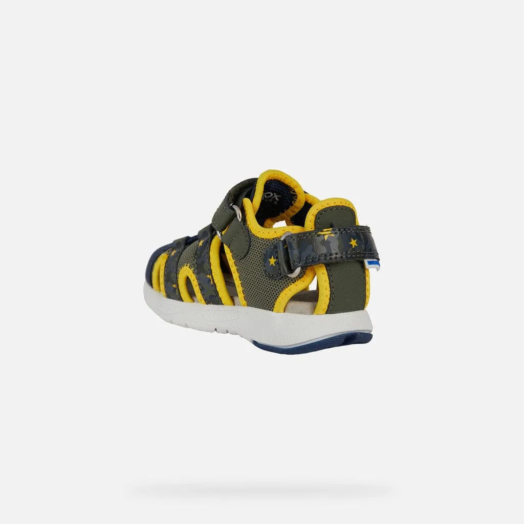 GEOX Toddler Multy Closed toe Sandals Military/Ochreyellow