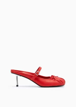Gianni Mid Heel Pumps - Red