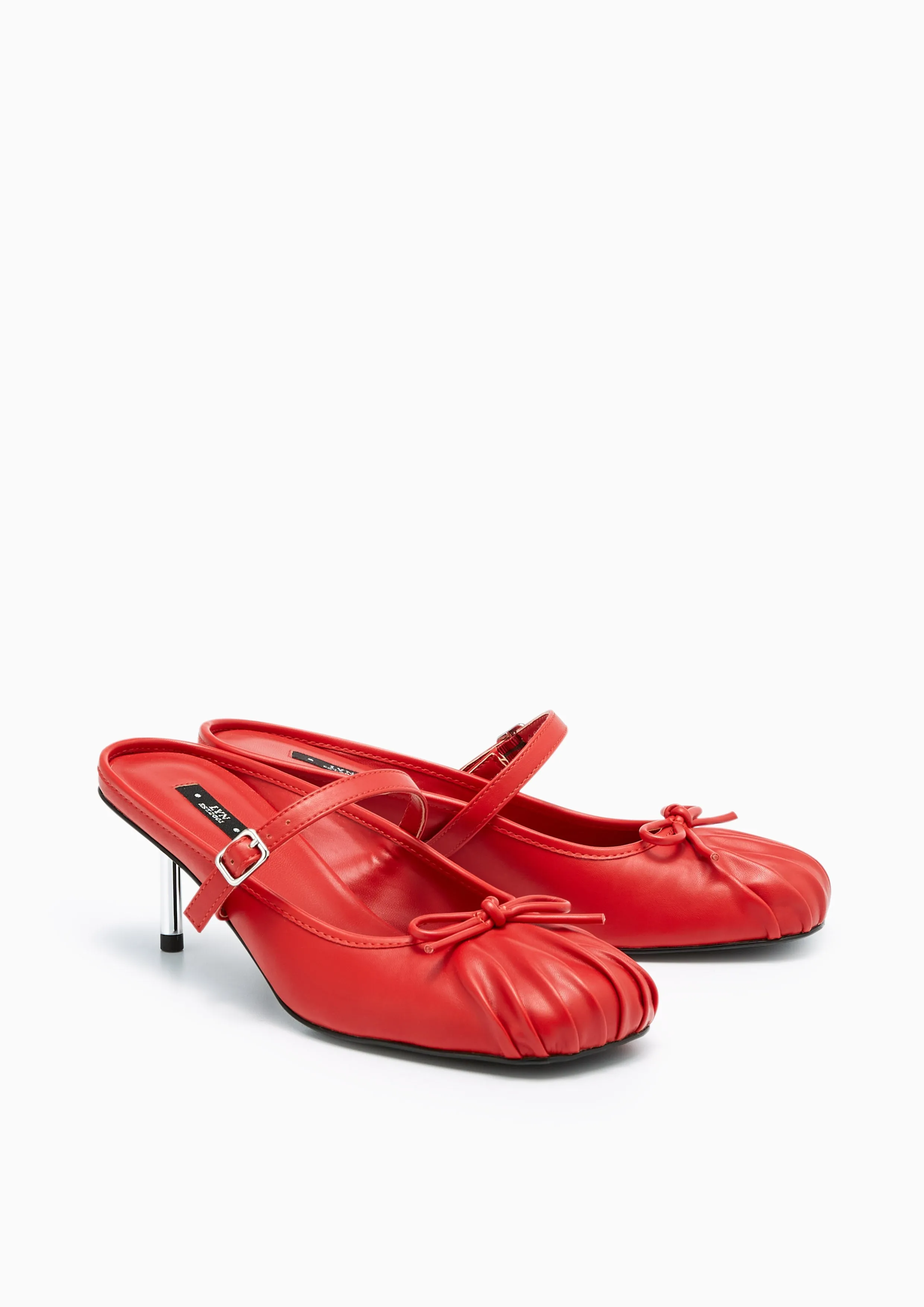 Gianni Mid Heel Pumps - Red