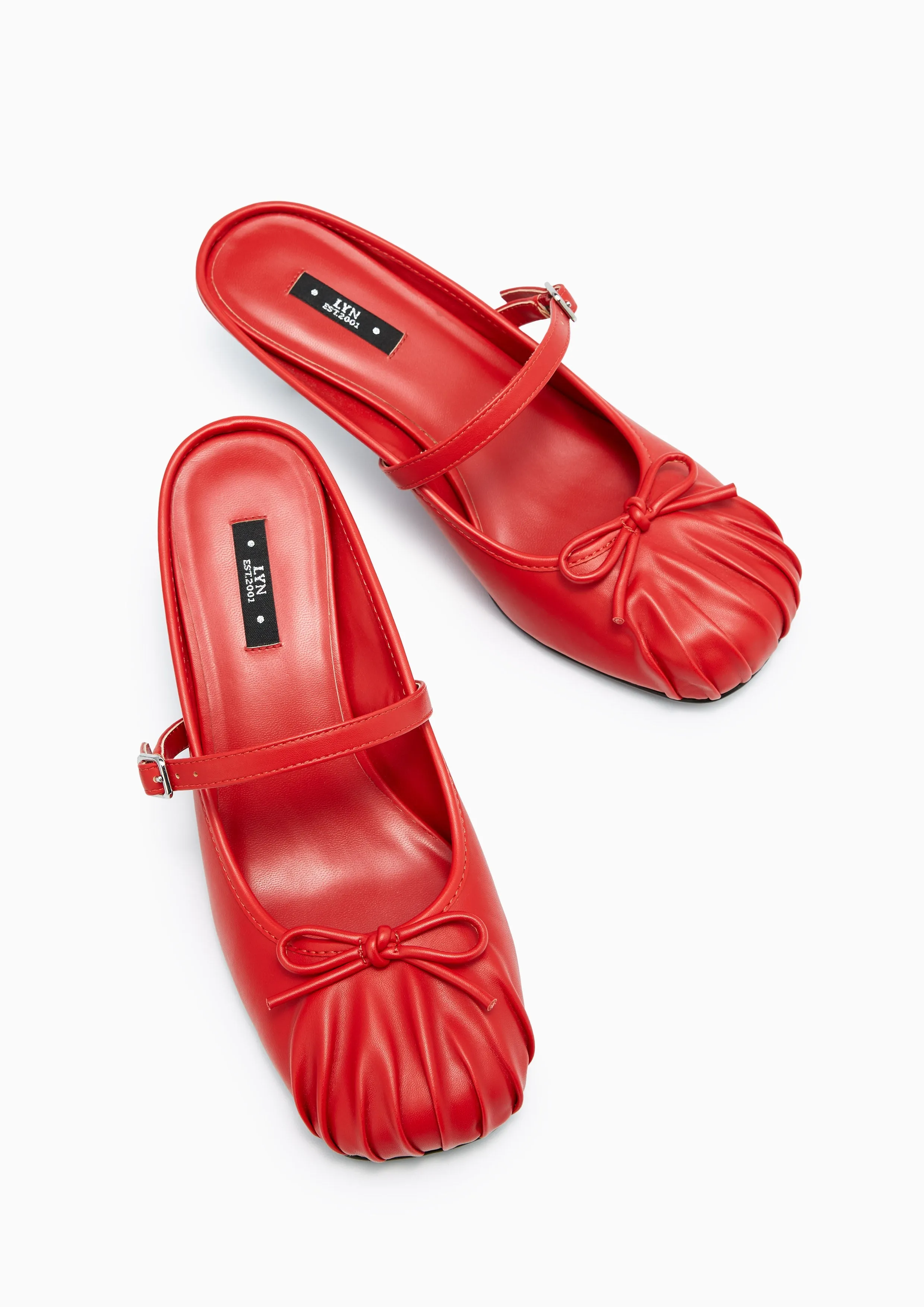 Gianni Mid Heel Pumps - Red