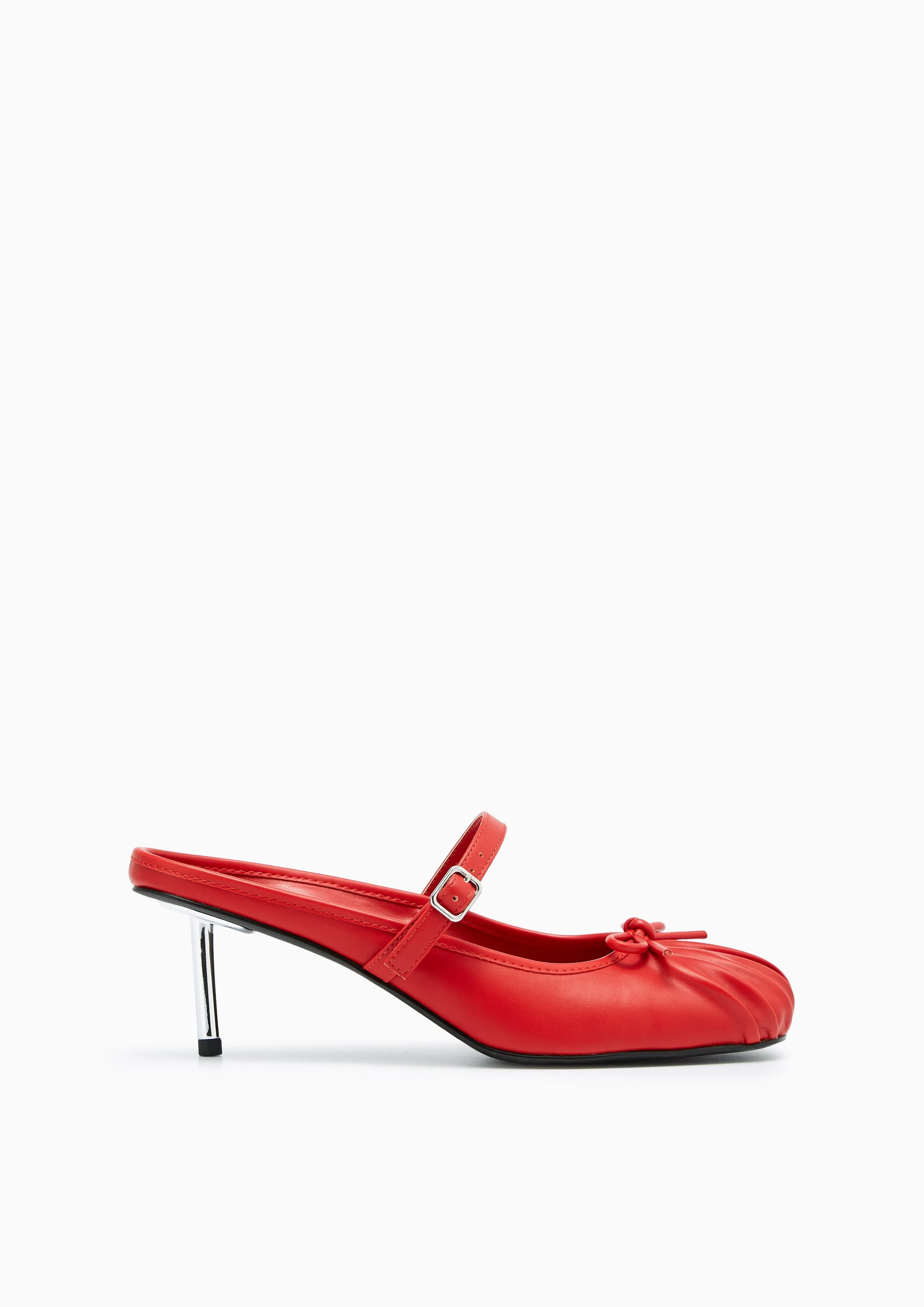 Gianni Mid Heel Pumps - Red